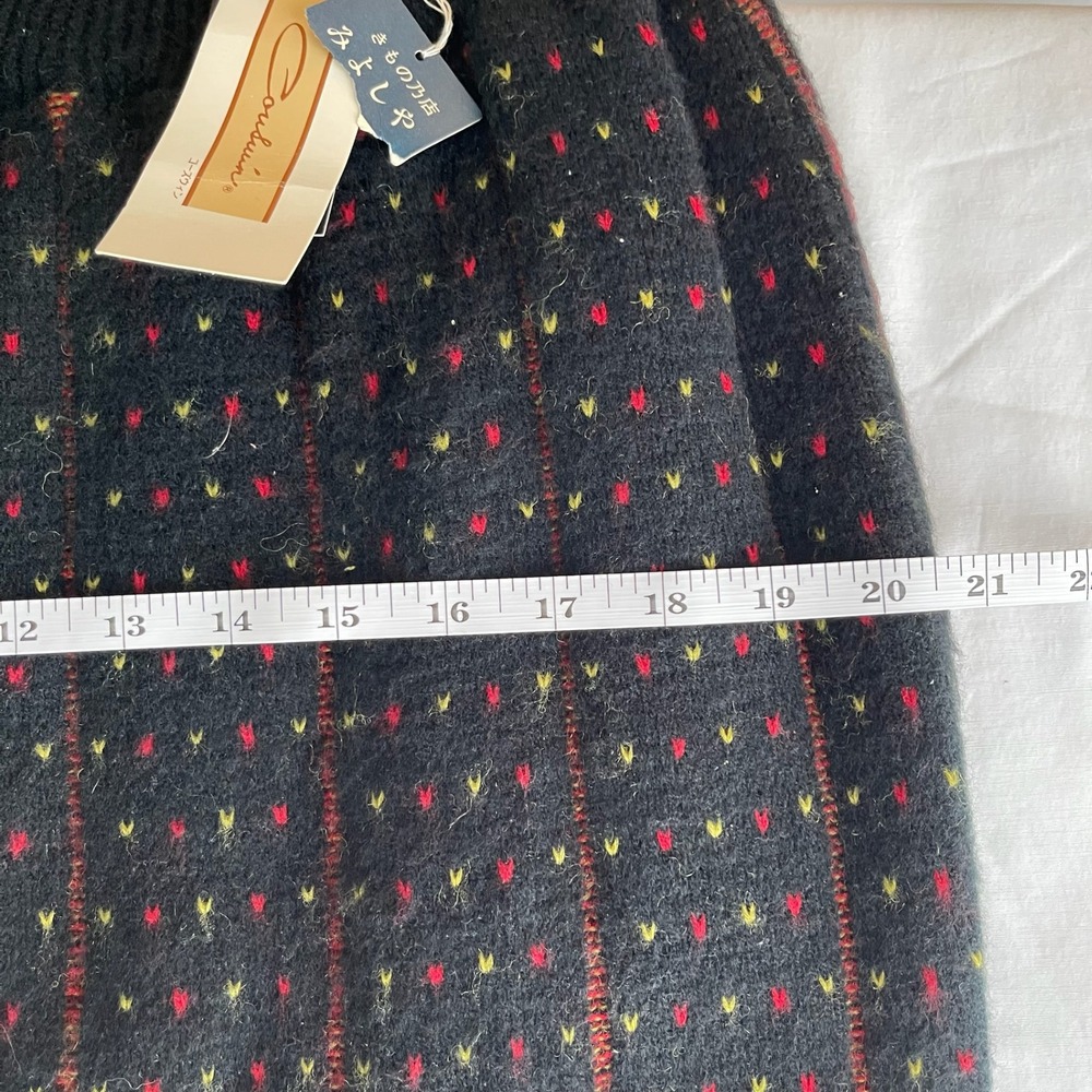 1980's Vintage NWT Kocho Women's Black Fair Isle Knit Maxi Skirt Size Large - Picture 9 of 10
